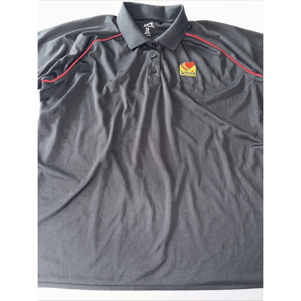 Love's Gas Station Embroidered Womens 2XL‎ Ladies Polo Shirt Black Polyester